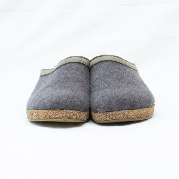 Haflinger Clogs Gray Felted Wool Grizzly Slippers Mules Slip On EU 39 US 8 Boho - Picture 5 of 10